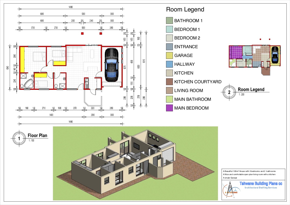 100m  House  Tshwane  Building Plans 